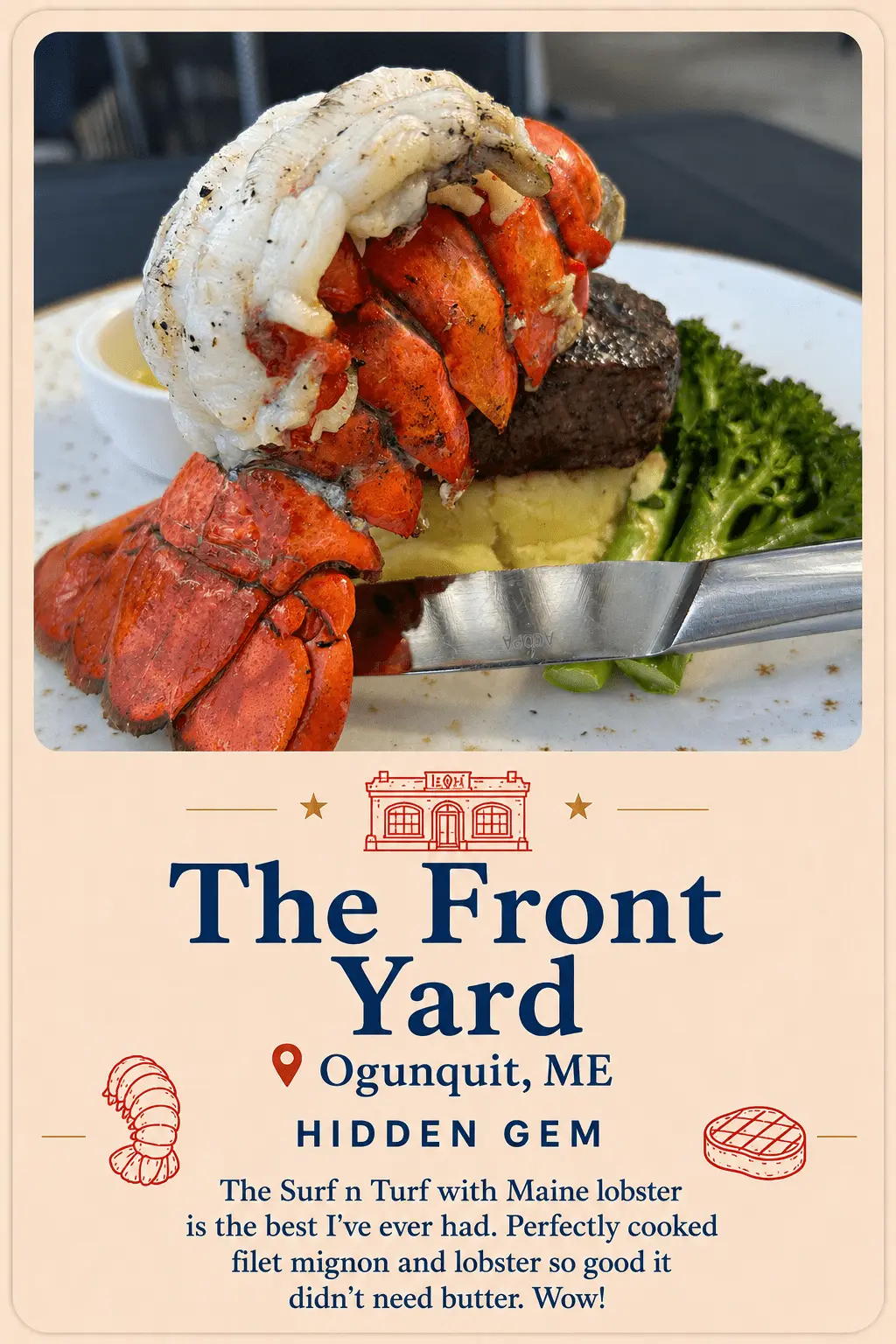 The Front Yard restaurant recommendation card