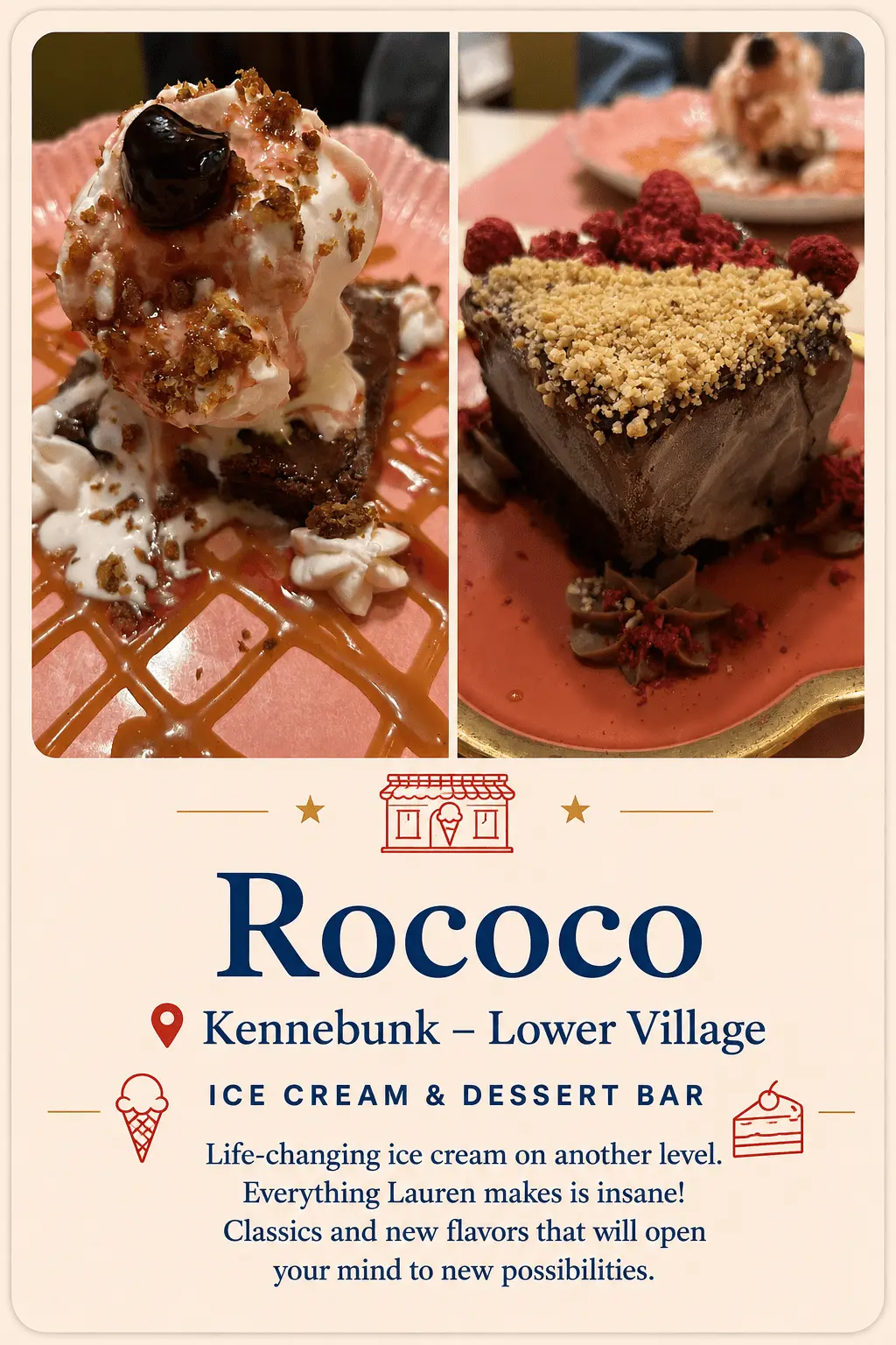 Rococo Ice Cream recommendation card