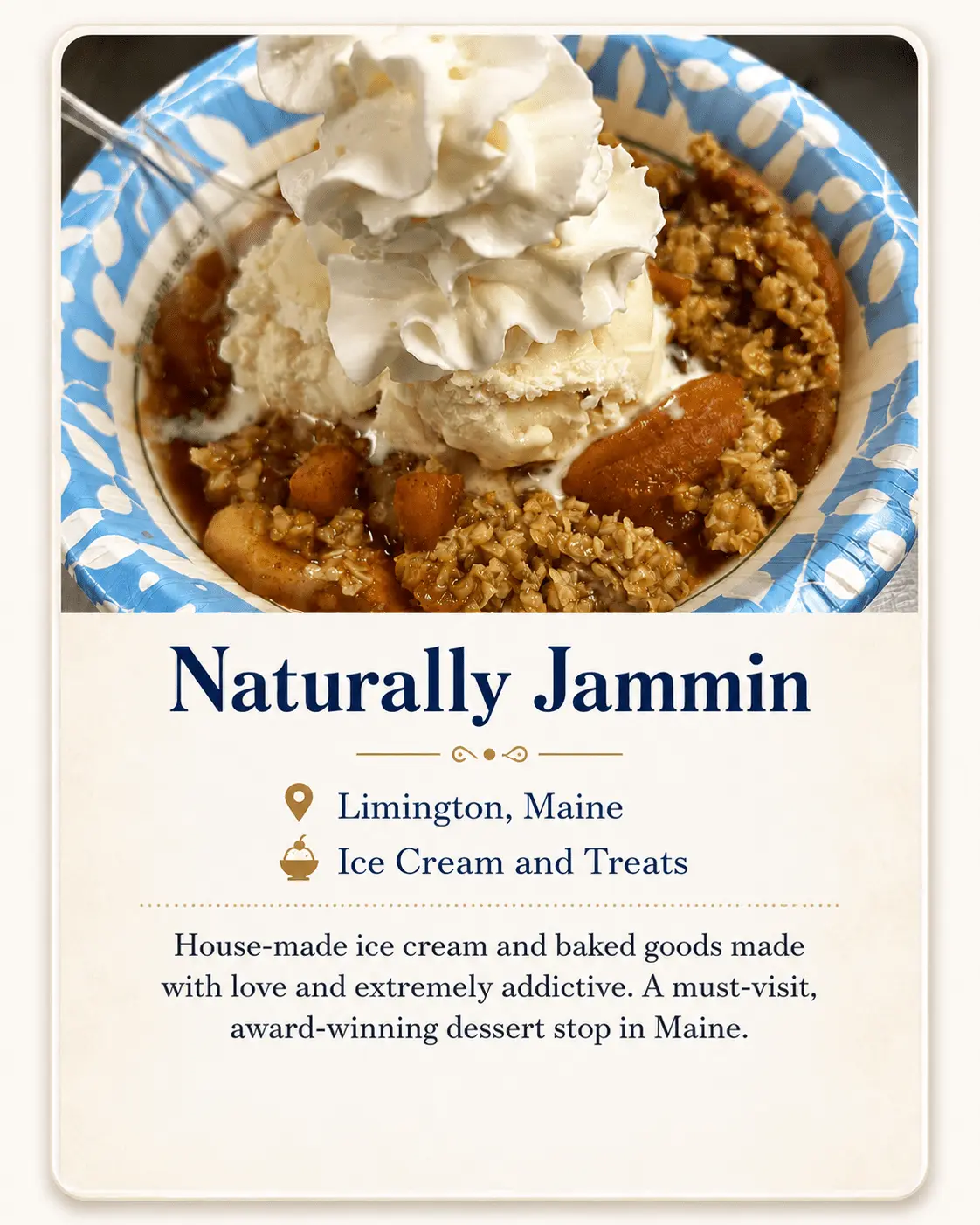 Naturally Jammin’ Treats recommendation card