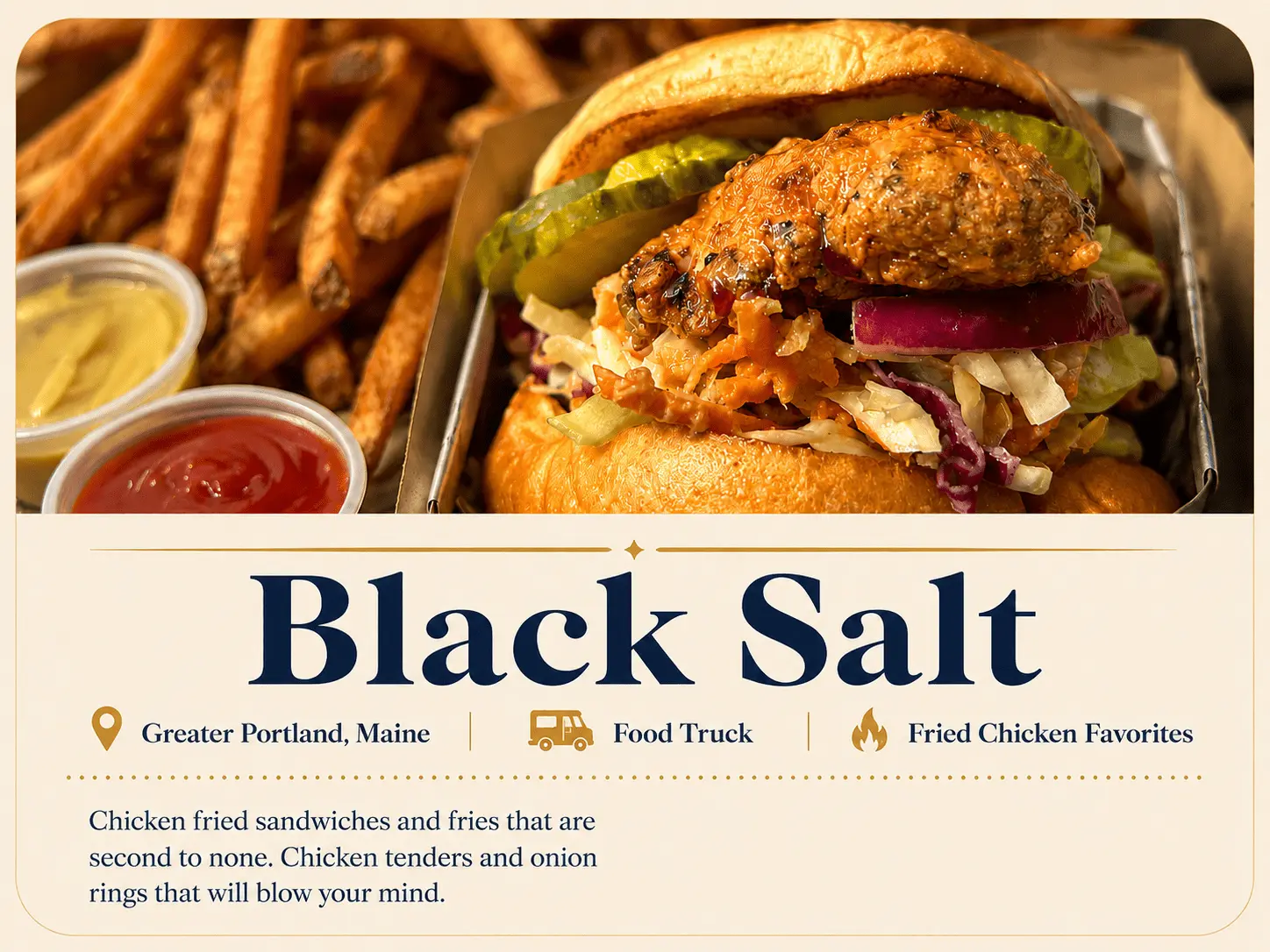 Black Salt food truck recommendation card