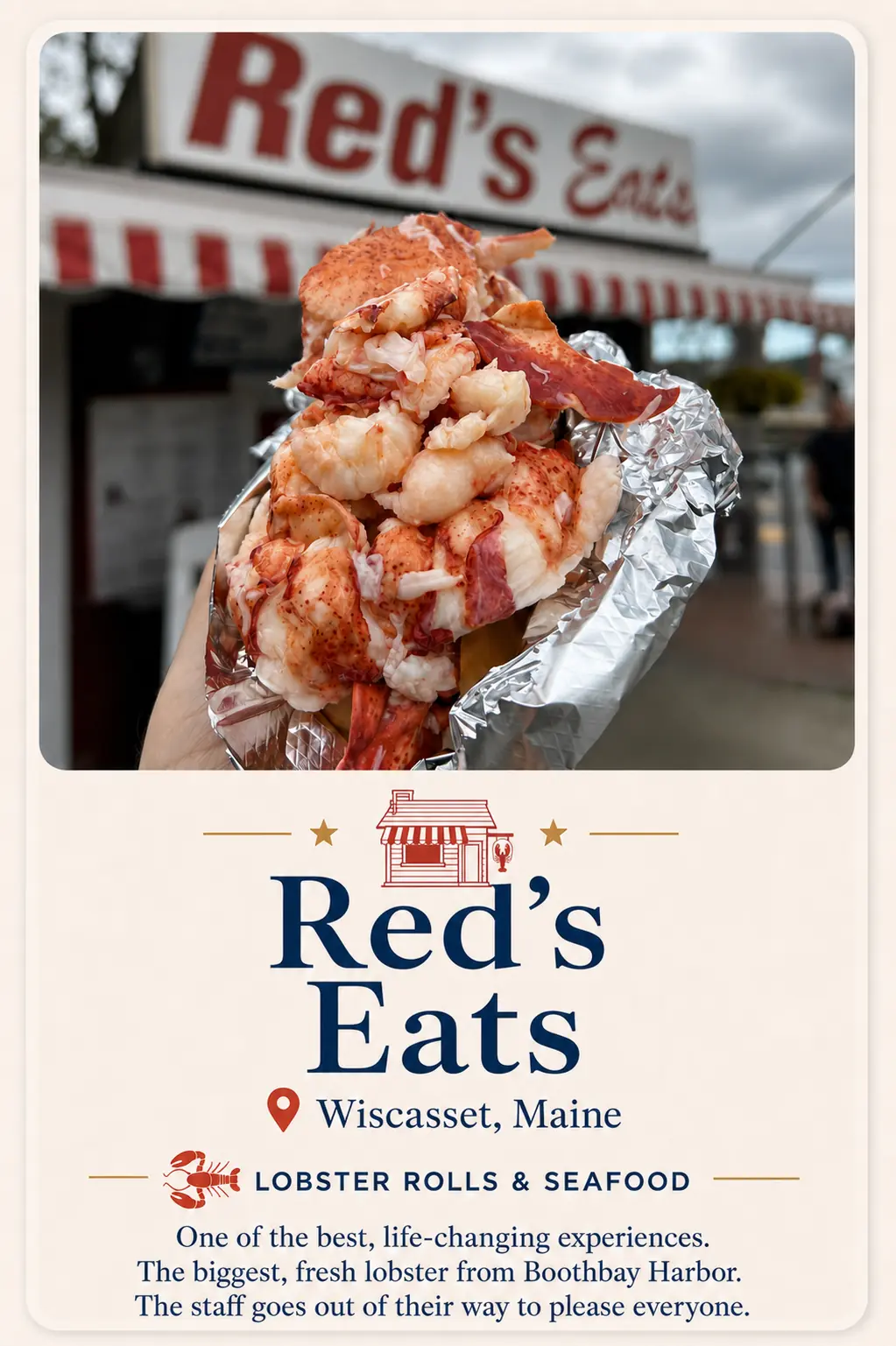 Red’s Eats recommendation card